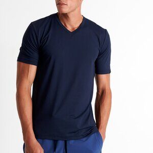 NWT SHAN Microfiber V-neck T-shirt Navy XL